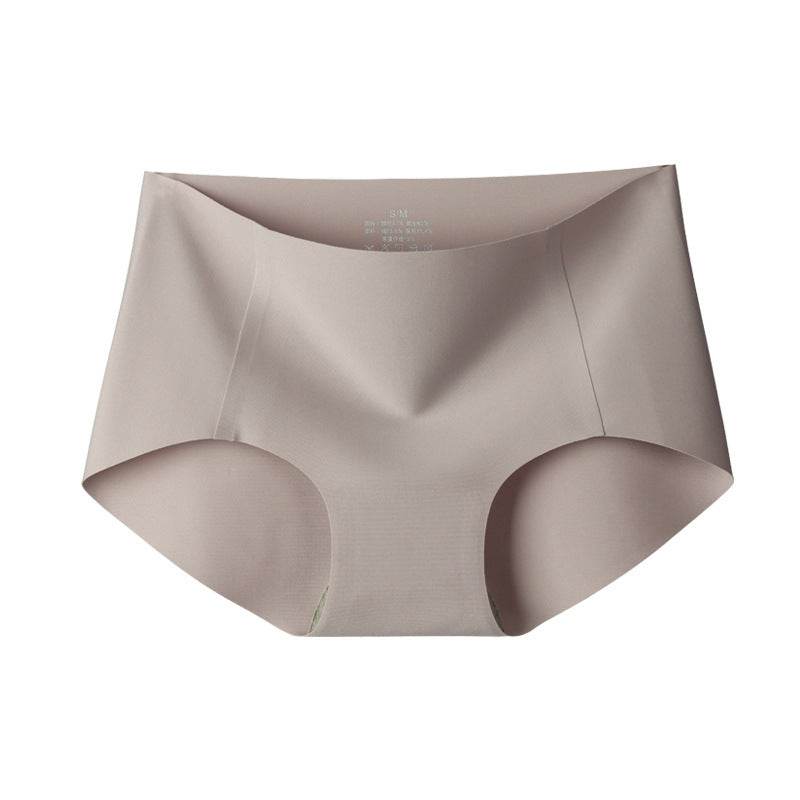 Women's Thin Mid-waist High-waist Plain Muscle Magic Seamless Panties - Mubimart