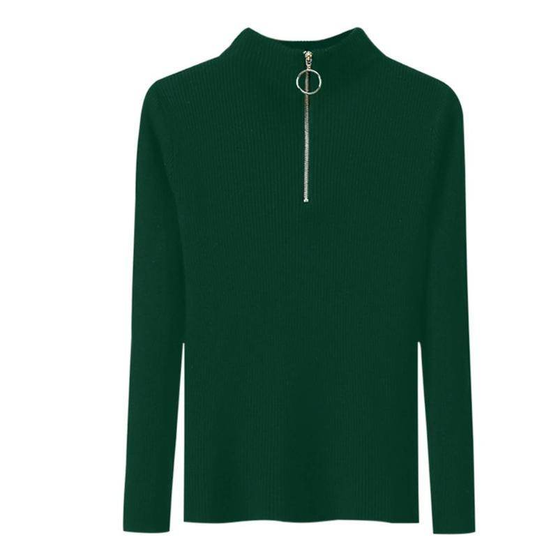 Zip-up tight sweater - Mubimart