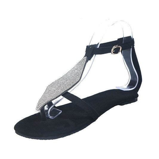 Sandals rhinestone flip flops women sandals - Mubimart