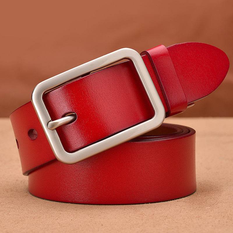 Leather belt buckle belt - Mubimart