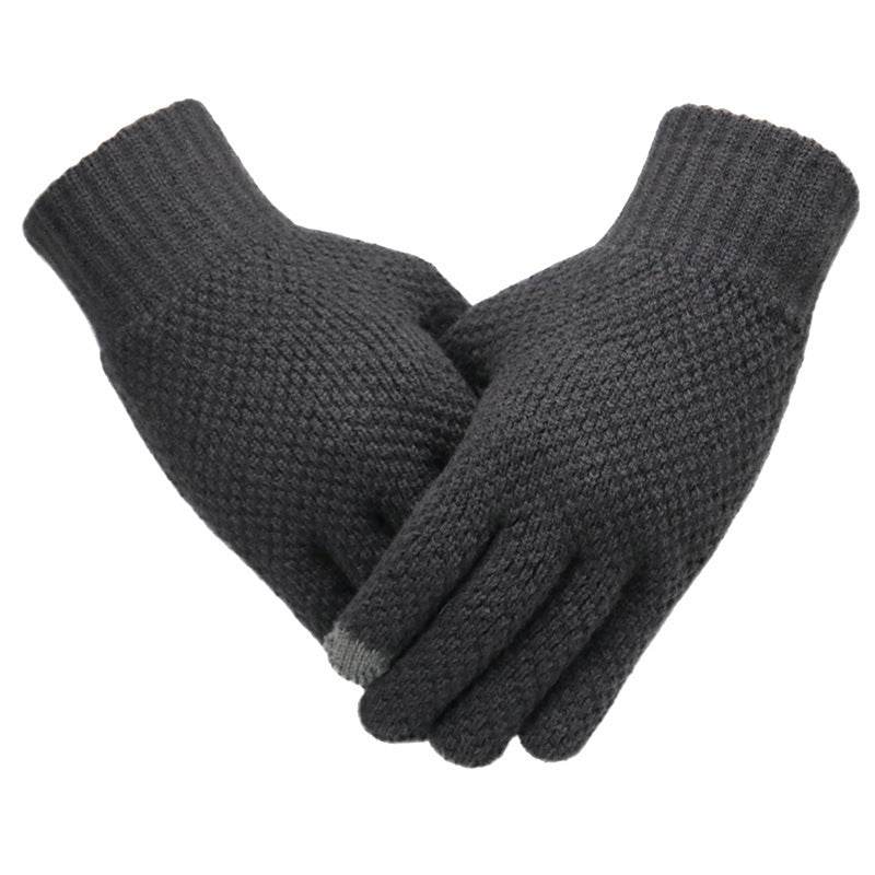Warm knitted gloves for men in winter - Mubimart