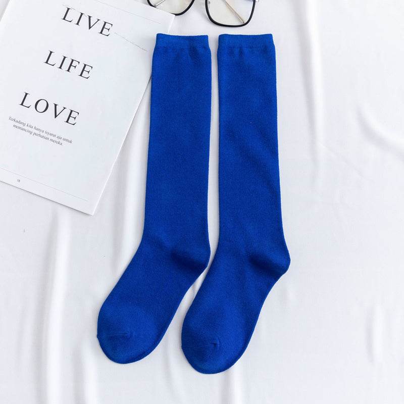 Women's color mid-tube knee socks - Mubimart