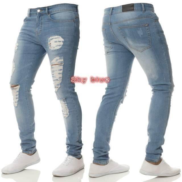 Pants Jeans For Mens Trousers Spring Plussize Blue grey - Mubimart