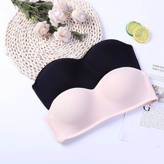 Gathered non-slip lingerie bra - Mubimart