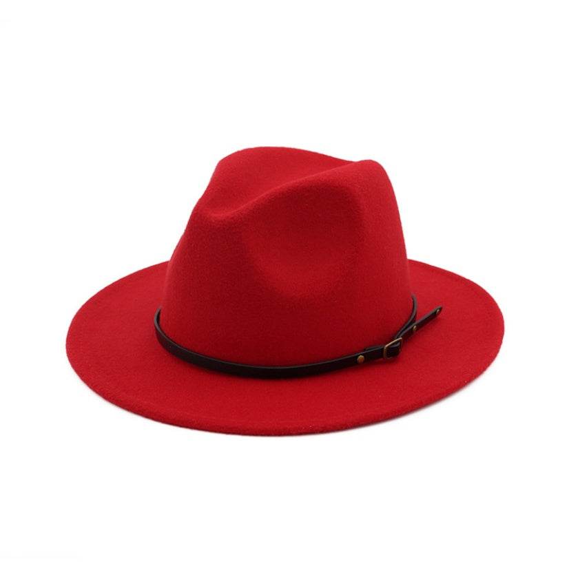 Automne et Hiver Laine Chapeau De Fedora De Mode Femme En Laine chapeau haut-de-forme Noir Chapeau Rouge Fedora Hommes L'église Panama Sombrero Chapeau - Mubimart
