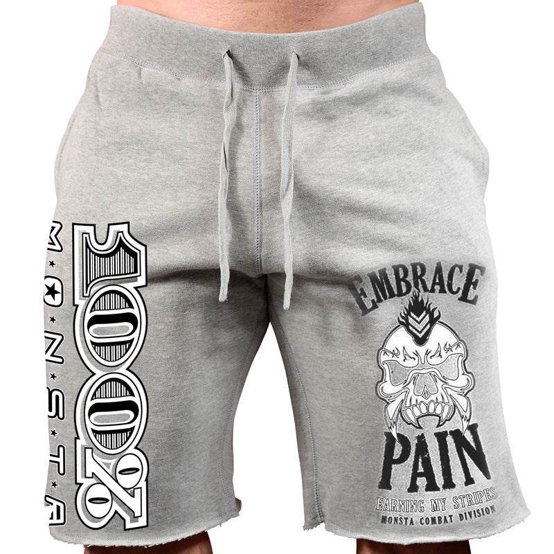 Men's sports leisure running workout printed cotton shorts - Mubimart