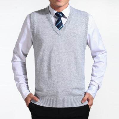 Men's cashmere vest sweater waistcoat - Mubimart