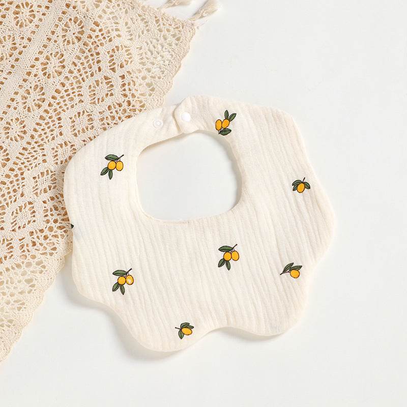 6 Layers Cotton Cloth Petal Bib Children's Saliva Towel Can Rotate 360 Degrees - Mubimart
