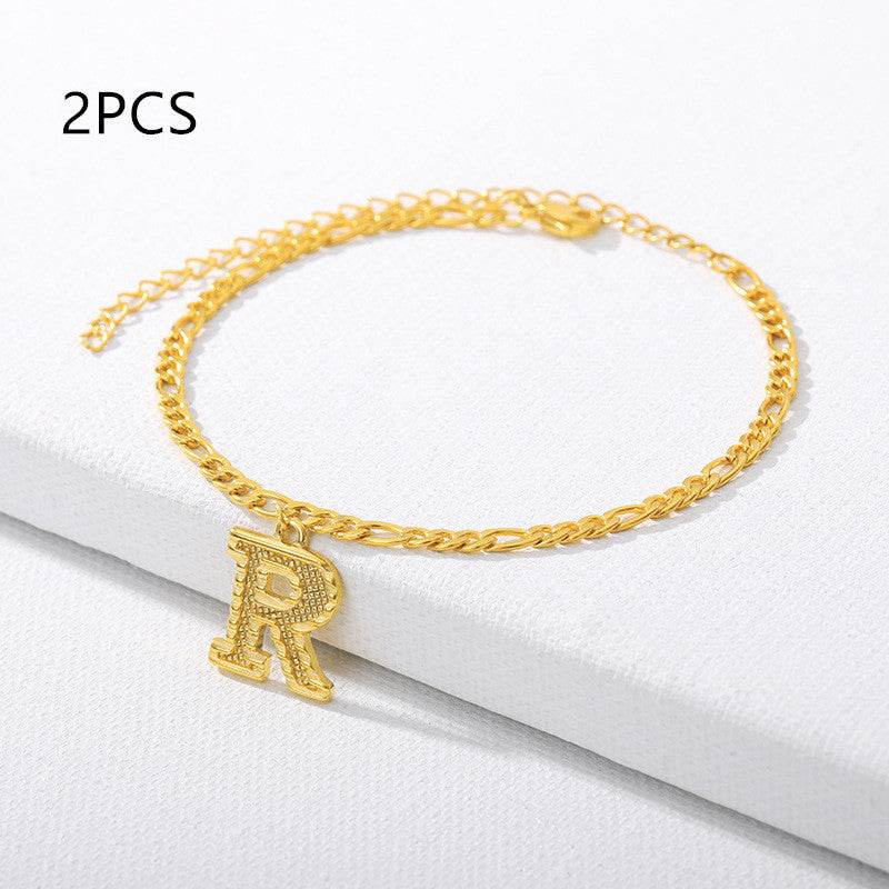 26 English alphabet anklets - Mubimart