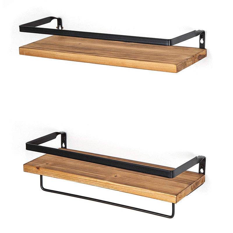 Suspended Wall Shelf Wooden Floating Shelf Bathroom Storage Shelf Kitchen Living Room Wall-mounted Partition - Mubimart