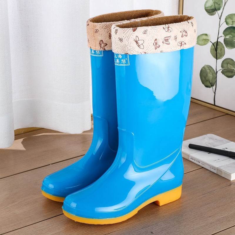 Rain boots waterproof shoes rubber shoes women - Mubimart
