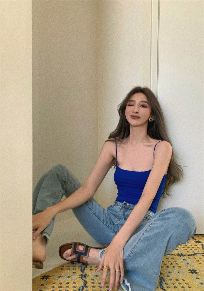 Knitted Vest Camisole Bottoming Top - Mubimart