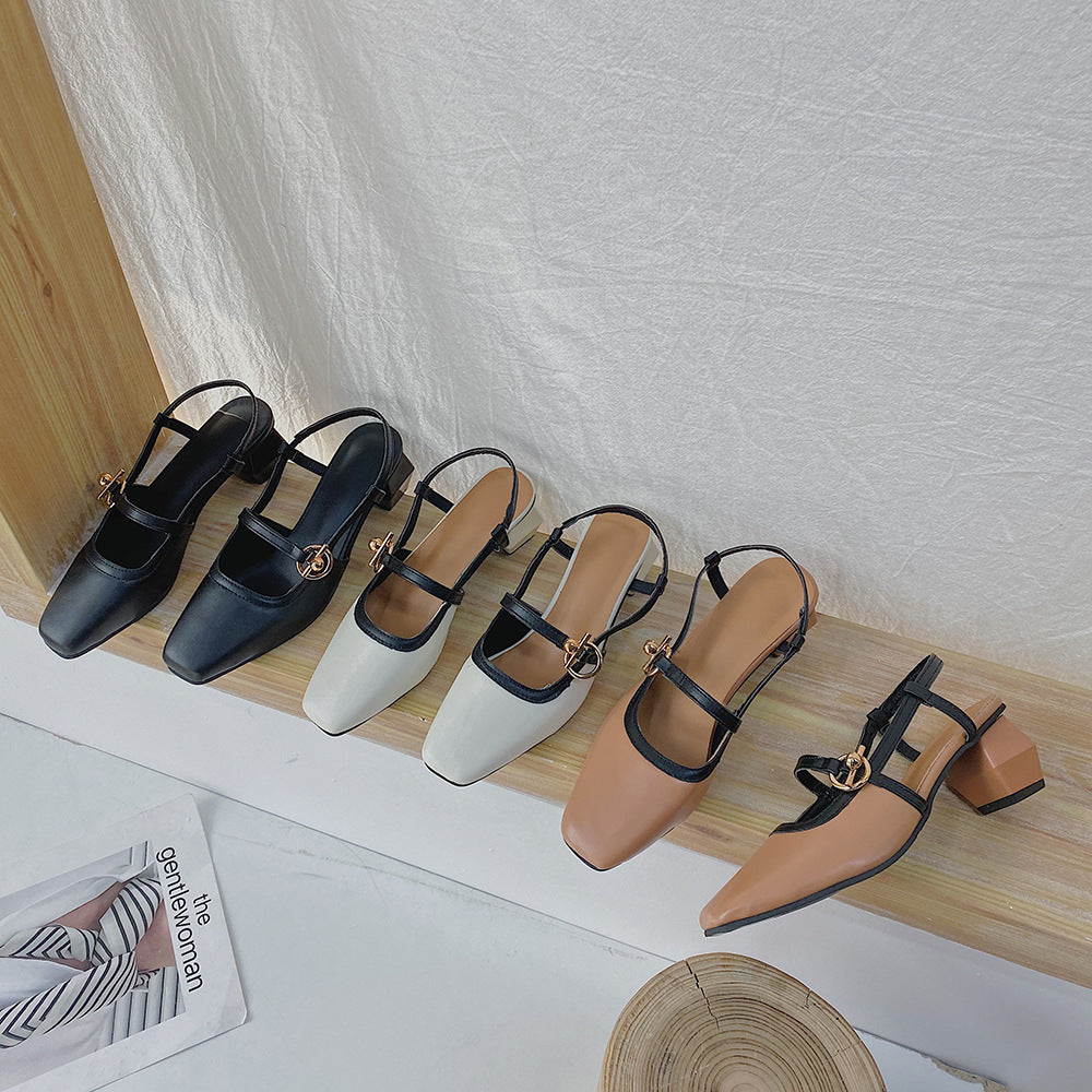 Retro-Sandalen mit Blockabsatz