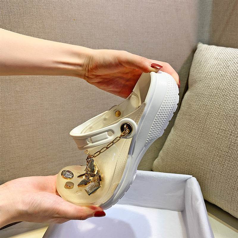 Sandals Women Platform Jelly Shoes Women Transparent Rain Boots Sandals - Mubimart