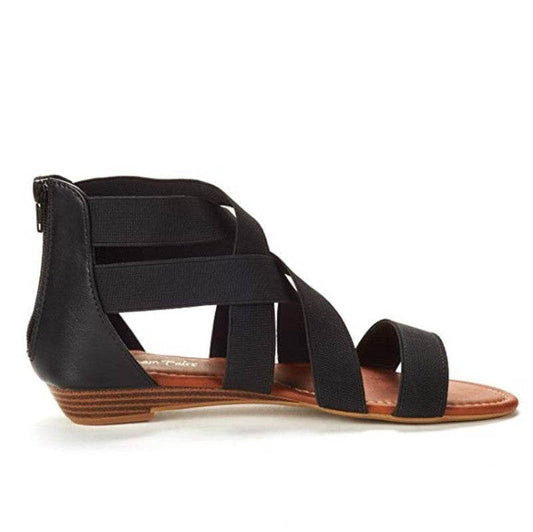 Cross Strap Wedge Sandals - Mubimart