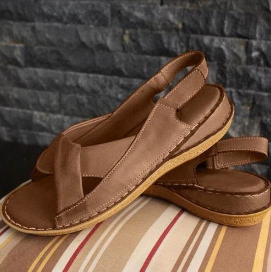 Fish mouth flat sandals - Mubimart