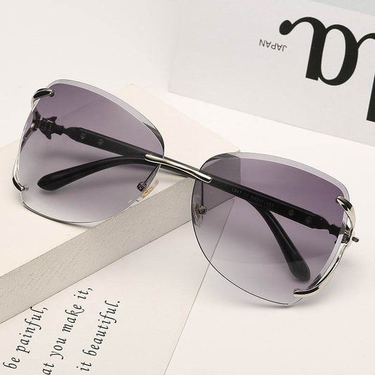 Pink Foxes Rhinestone Oversized Sunglasses - Mubimart