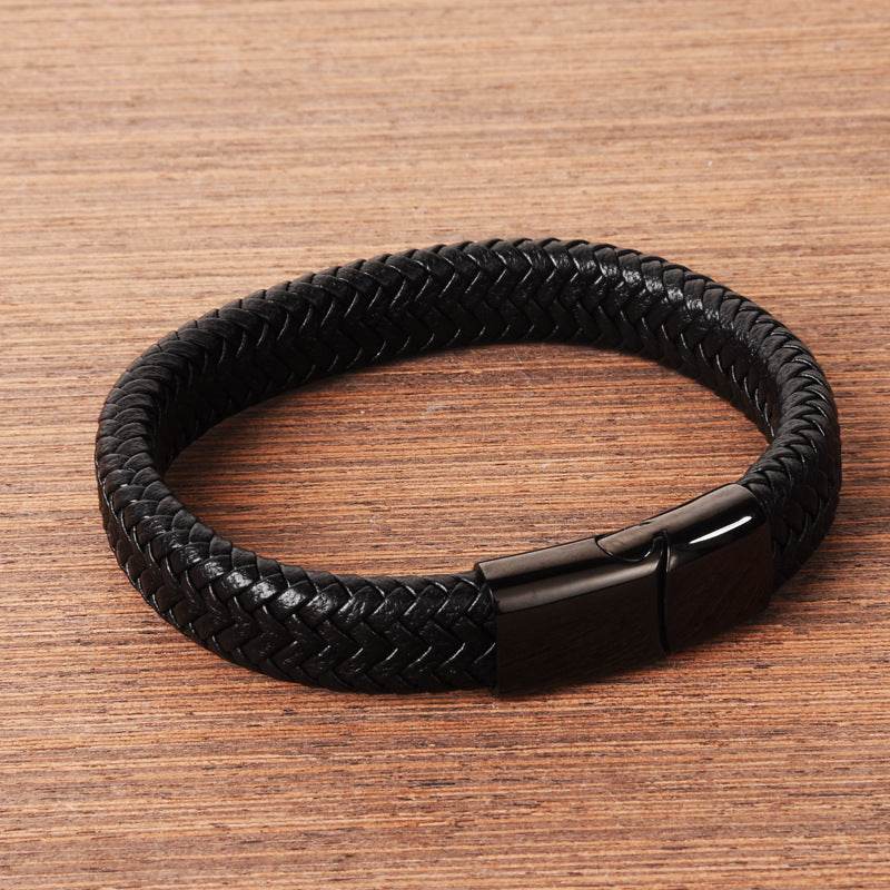 Classic Men Leather Bracelets - Mubimart