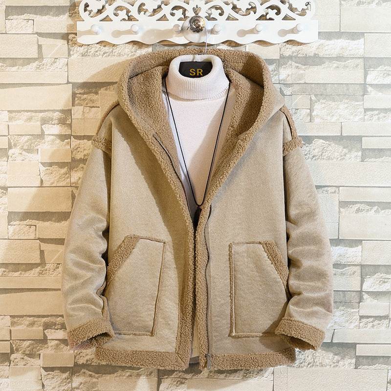 Men's Fur Fleece Thickened Grain Fleece Jacket - Mubimart