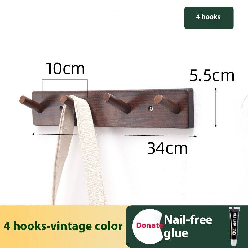 Clothes Hanging Rack Solid Wood Hook Strong Clothes Hook - Mubimart