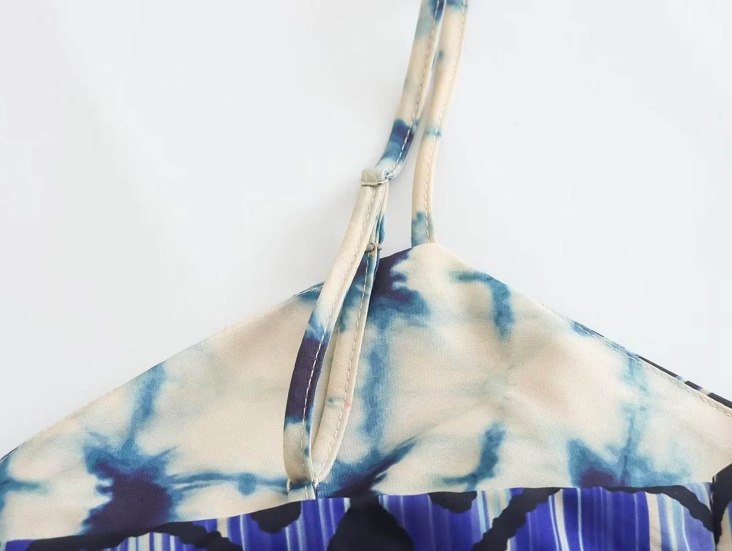 Ladies Positioning Print Slip Dress - Mubimart