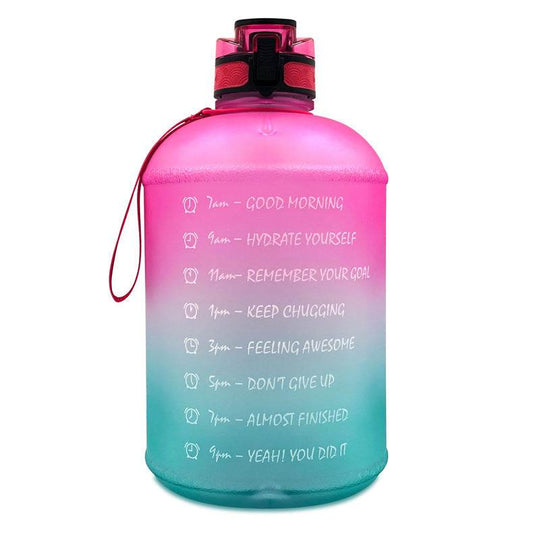 Sports Bottle Plastic Bouncing Cup Frosted Gradient Fitness Space Cup - Mubimart