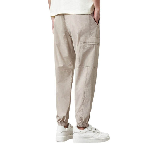 Tooling Style Elastic Waist Men's Casual Jogger Cropped Pants - Mubimart