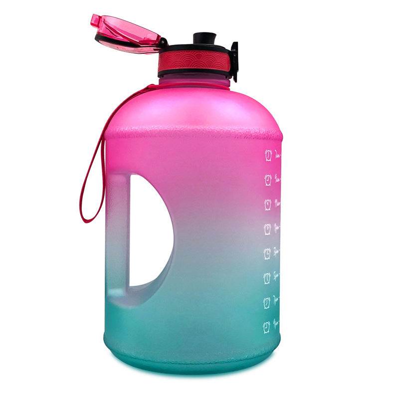 Sports Bottle Plastic Bouncing Cup Frosted Gradient Fitness Space Cup - Mubimart