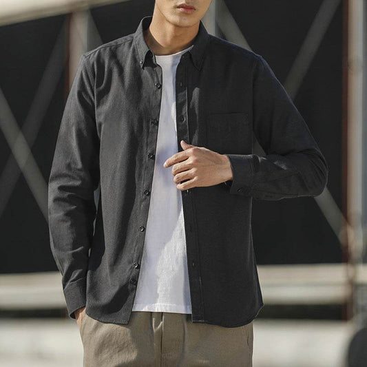 Slim shirt jacket long sleeve shirt - Mubimart