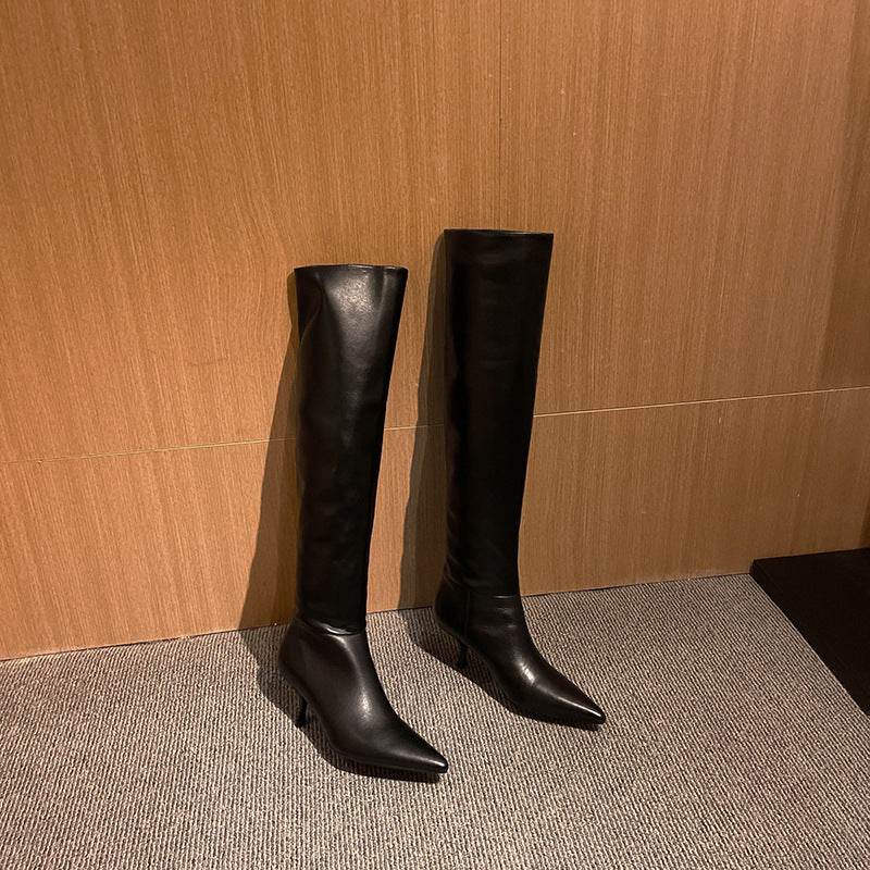 Over the knee pointed toe stiletto boots - Mubimart