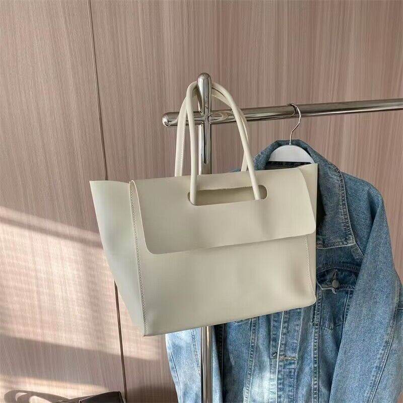 Fashion Women Shoulder Bags Large Capacity Handbags Simple Retro Tote Bags Solid Color Famous Brand High Quality Bags - Mubimart