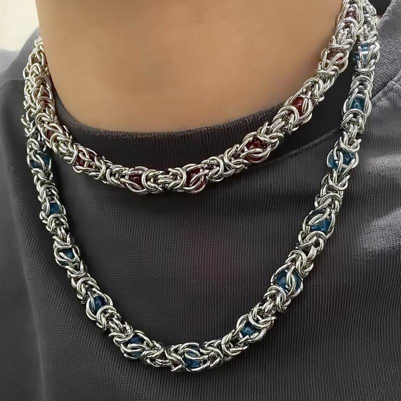 Sapphire Splice Necklace For Men - Mubimart
