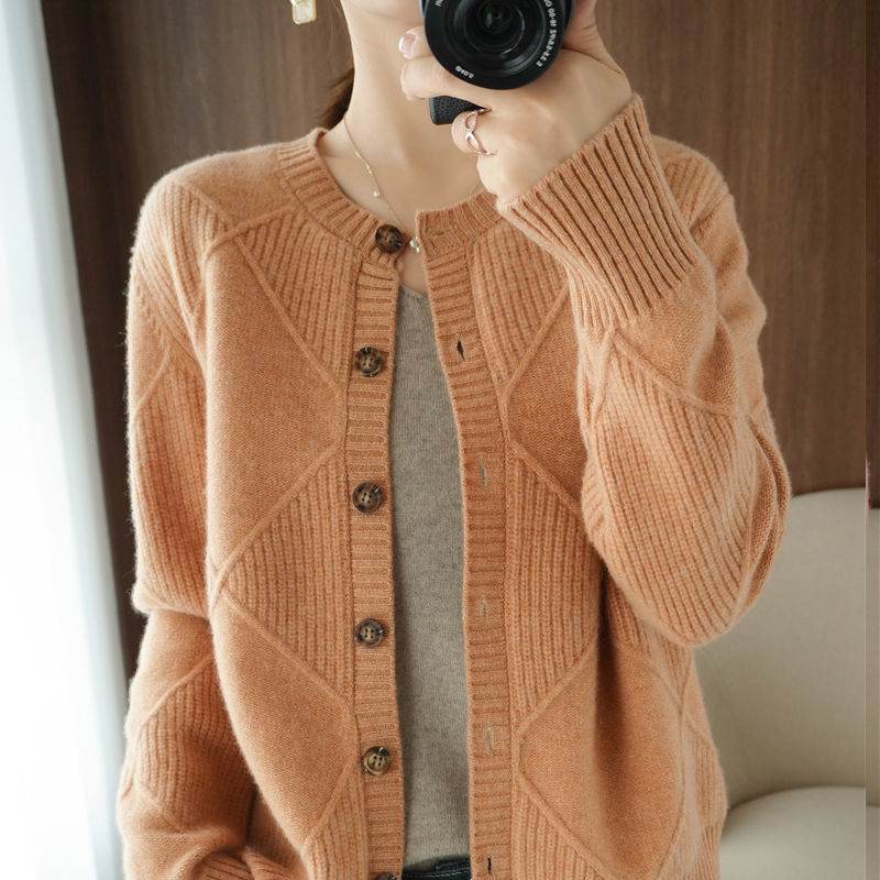 Lazy Plus Size Cardigan Net Red Sweater Coat - Mubimart