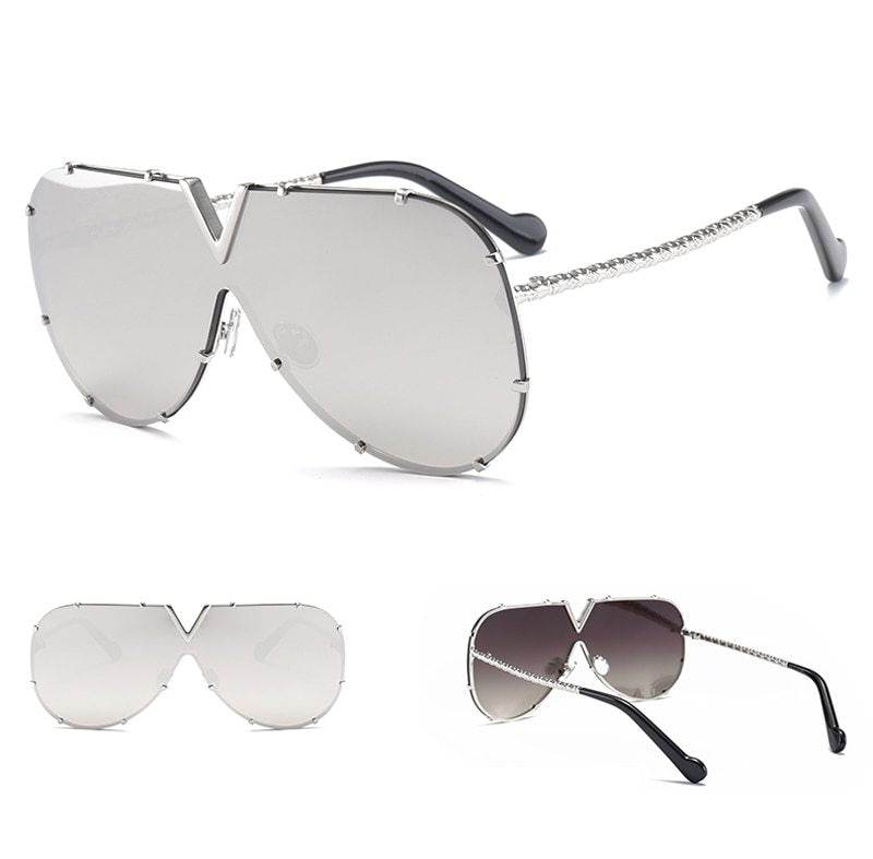 Sunglasses, men, women, men and women, sunglasses, frameless, rivet, personality glasses - Mubimart