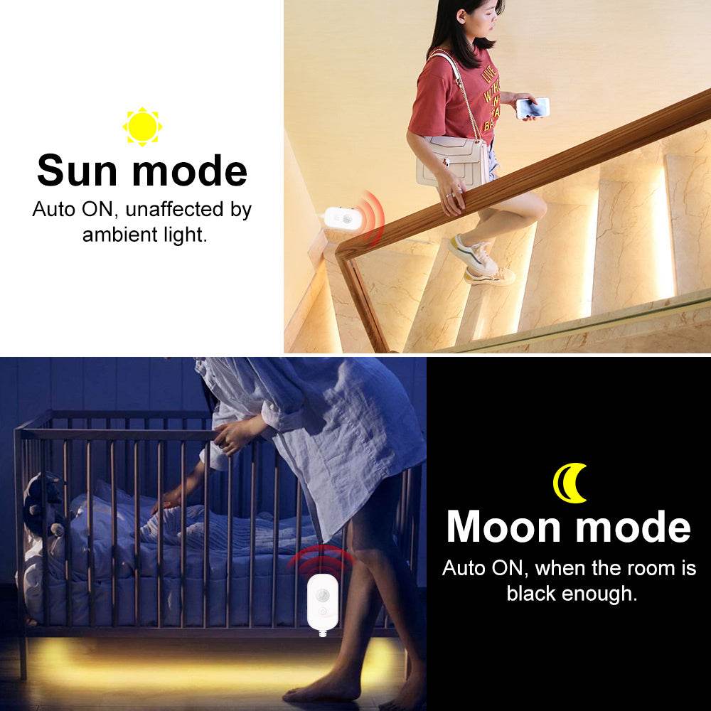 Cabinet light sensor light with soft light with waterproof led light bar - Mubimart