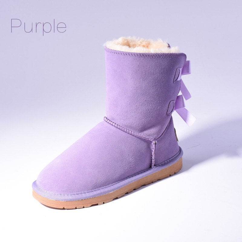 High Quality SALE Women Australia Snow Boots Warm Fur Baileys Bow Boots Women Winter Boots Snow Boots Big Size - Mubimart