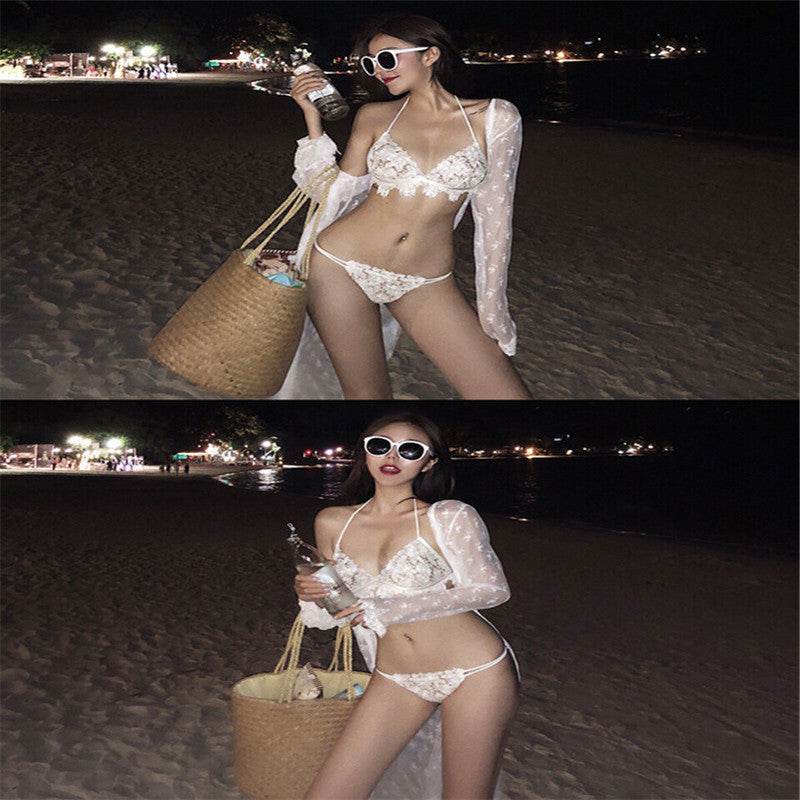 Split lace bikini - Mubimart