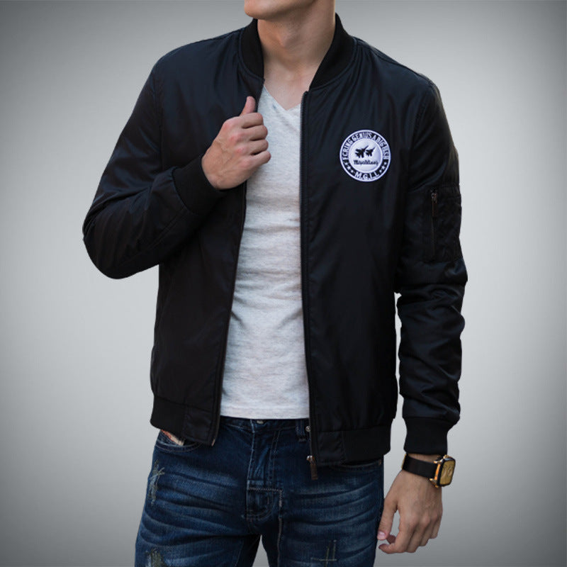 Nylon baseball uniform casual bomber jacket