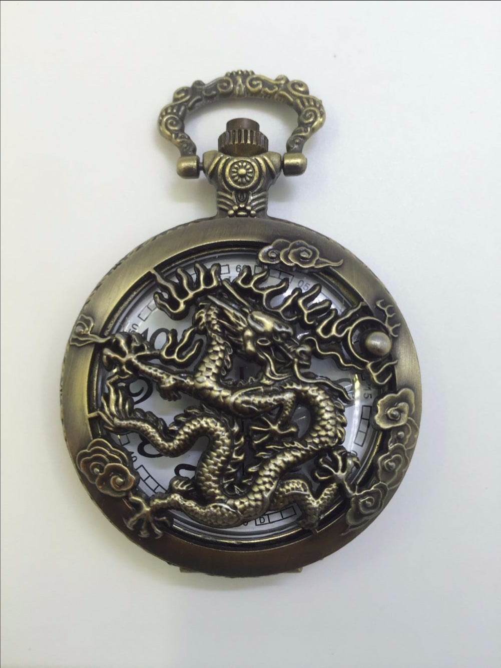 Retro Antique Chinese Pendant Necklace Mens Round Bronze - Mubimart