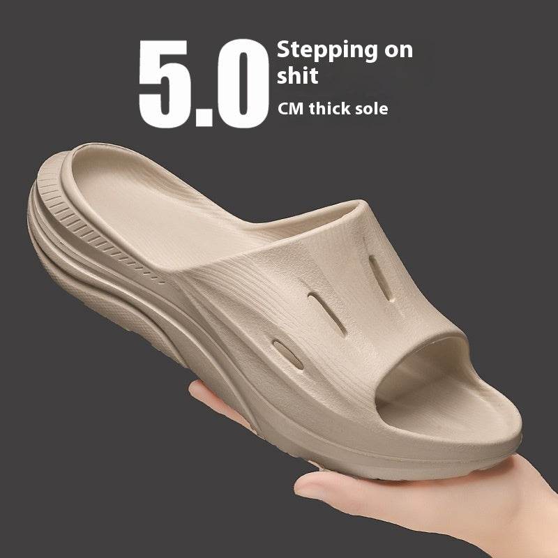 Wear-resistant Beach Sandals Outdoor Leisure Shit Feeling Home Single Strap Slides Trendy Shoes - Mubimart