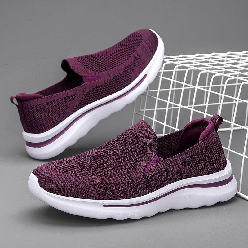 Breathable Mesh Sports Women Walking Jogging Flat Shoes - Mubimart