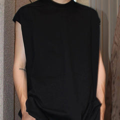 Men's Cotton Sleeveless Loose-fitting Version Of The Black Undershirt