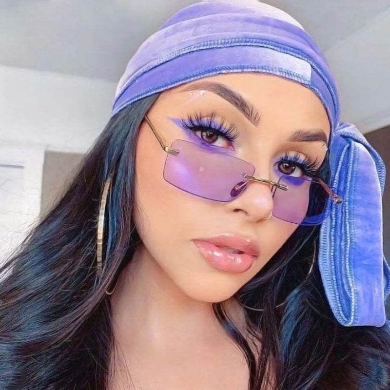 Rimless sunglasses women square - Mubimart