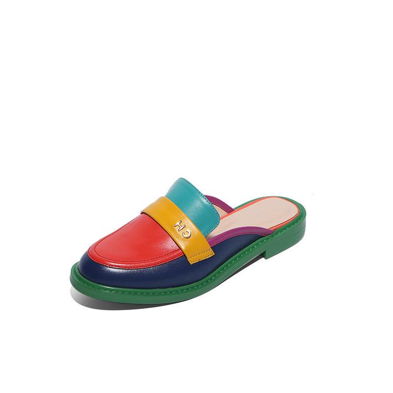 Round toe flat mules - Mubimart