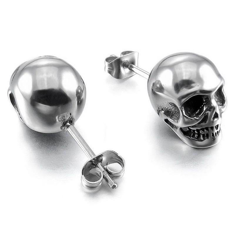 Punk Rock Skull Mens Earrings For Women Small Stud Earings Jewelry Dropshipping Gift - Mubimart