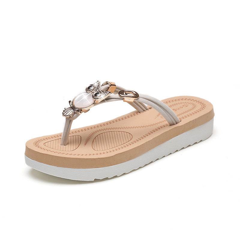 Rhinestone flip flops - Mubimart