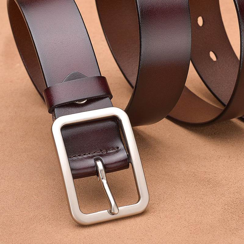 Leather belt buckle belt - Mubimart