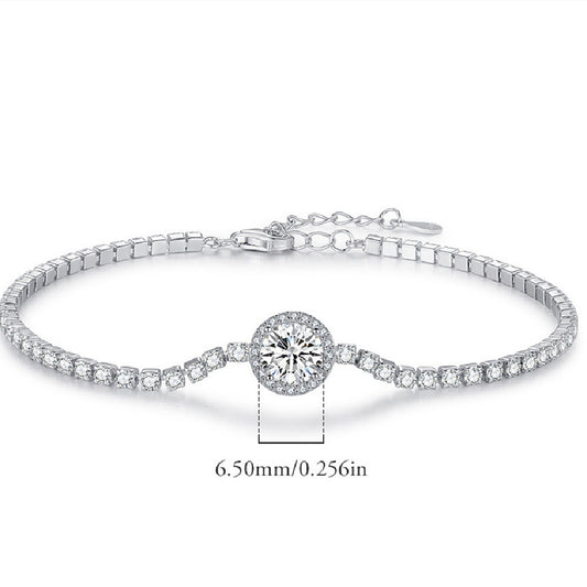 Silver Light Luxury Tennis Bracelet For Women