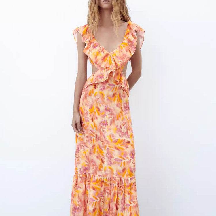 Laminated Decoration Midi Skirt Dress - Mubimart