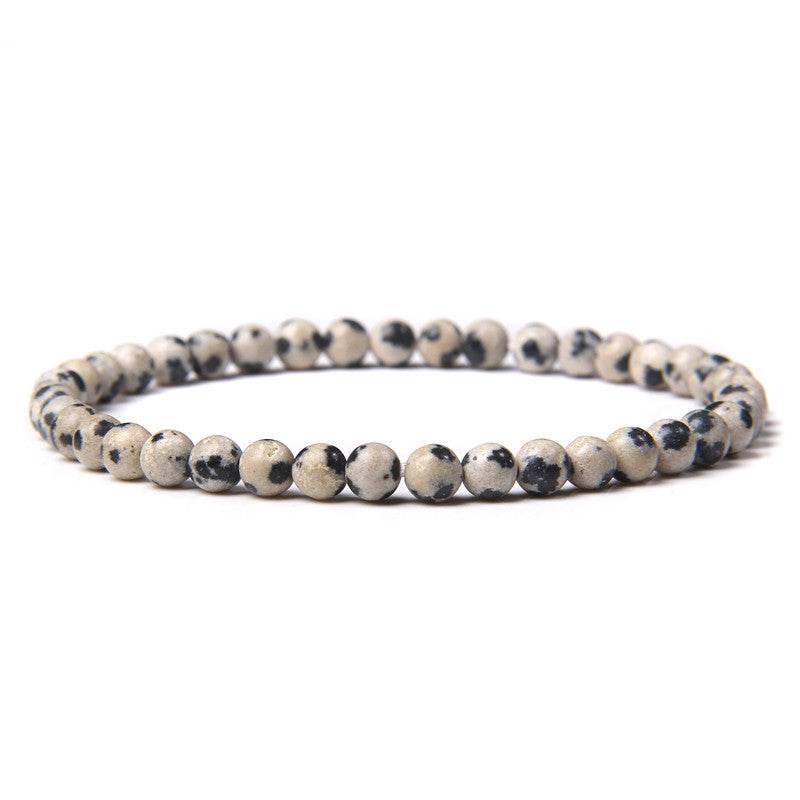 4mm Natural Agate Stone Beads Energy Charm Bracelet For Women - Mubimart